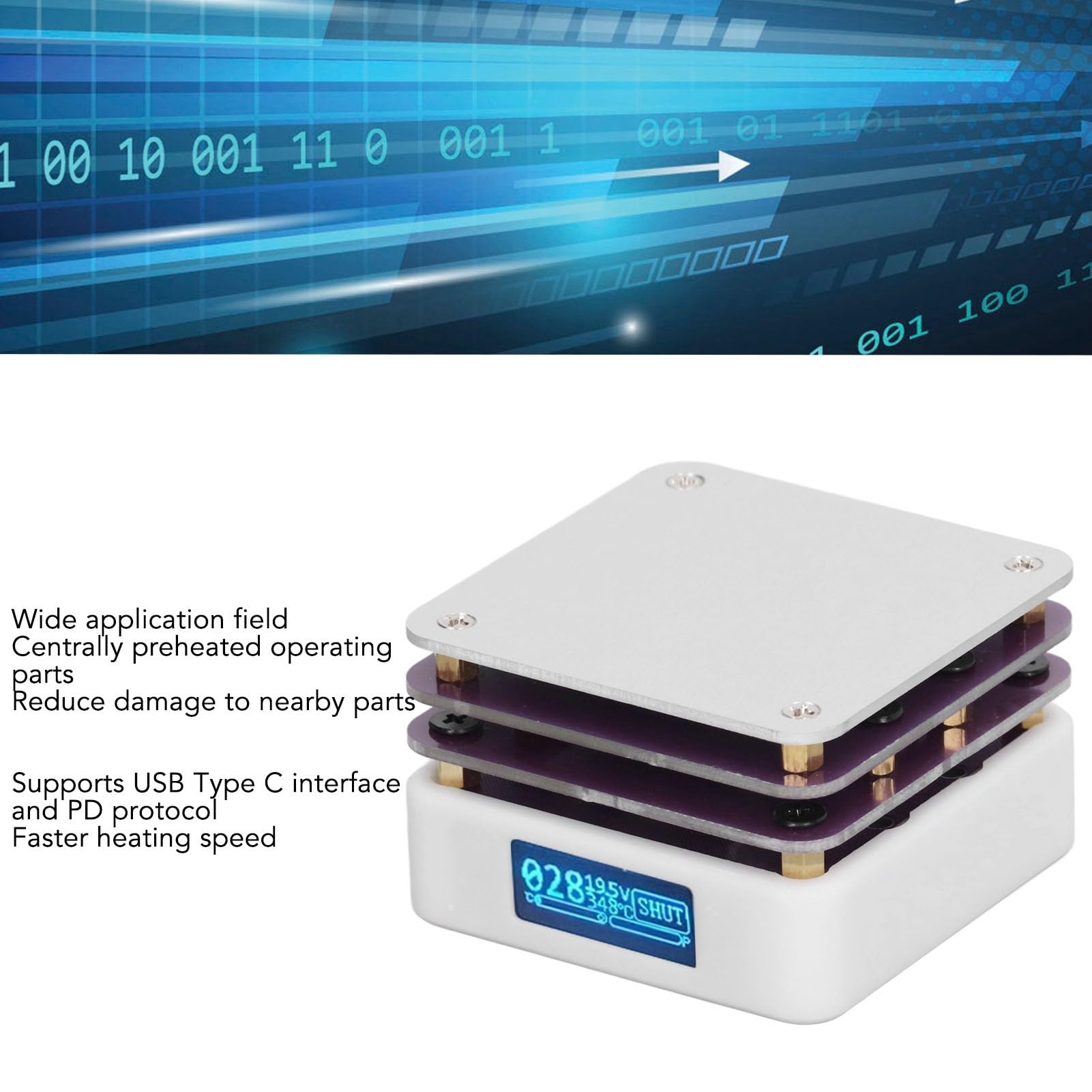 Station de Soudage Plaques Chauffantes 20 V avec Thermostat Intelligent – Four de Refusion Électrique pour Réparation Électronique et Bricolage Précis