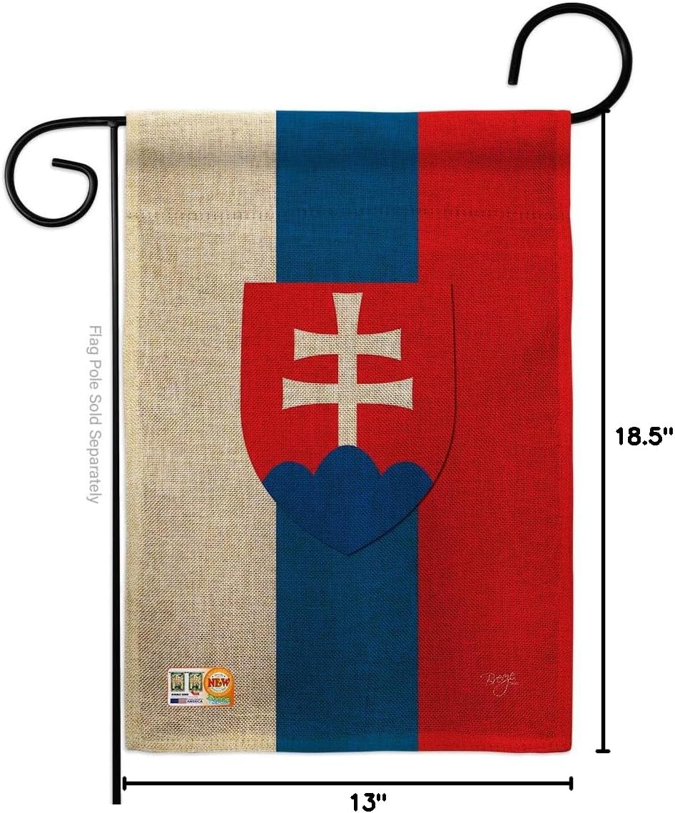 Slovakia Burlap Garden Flag Regional Nationality Nation International World Country Particular Area Small Decorative Gift Yard House Banner Double-Sided Made In USA 13 X 18.5