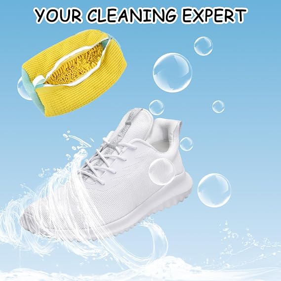 Trainer Washing Machine Bag,Laundry Shoe Bags for Washing Machine for All Shoe Types & Sizes, 360° Wrap-Around Cleaning, Shoe Washing Machine Bag for Washer & Dryer(YELLOW - 1PCS)
