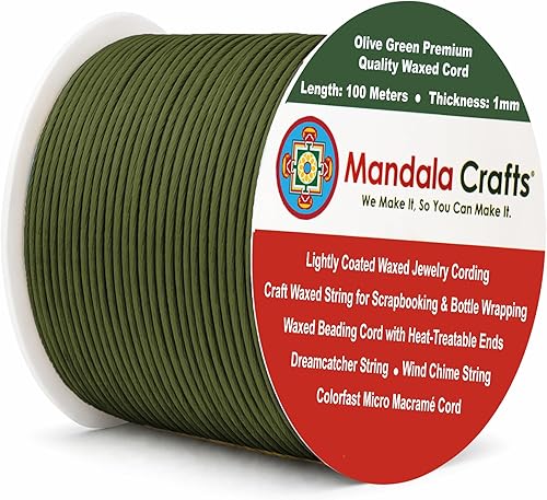 Miniatura 146 de Cuerda Mandala Crafts 0.03 pulgadas 109 yardas para hacer joyería, artesanía, macramé, cuerda de algodón encerado