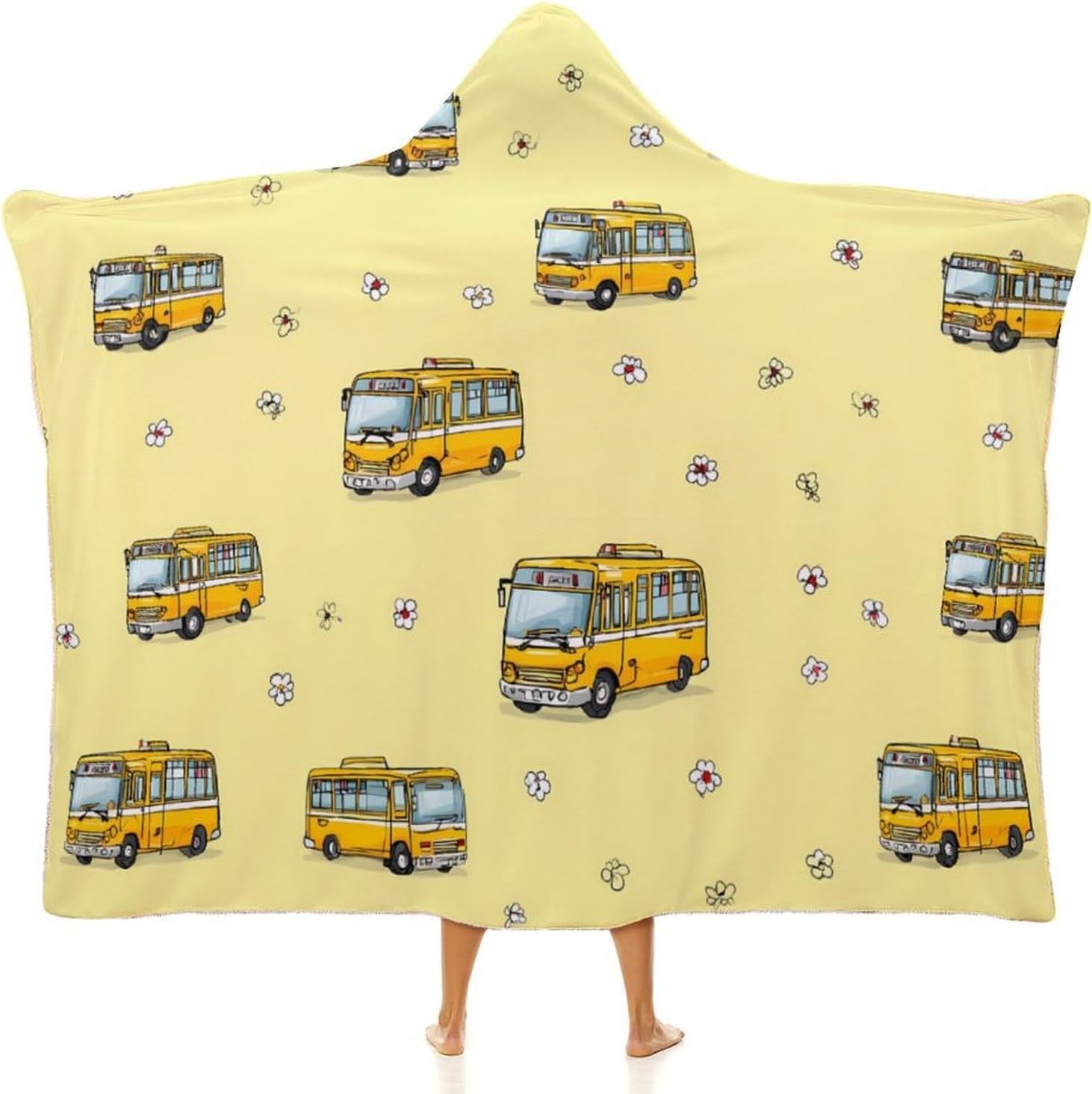Bus Wearable Blanket Oversized Throw Cape | Cozy Hooded Blanket Gifts for Women Men