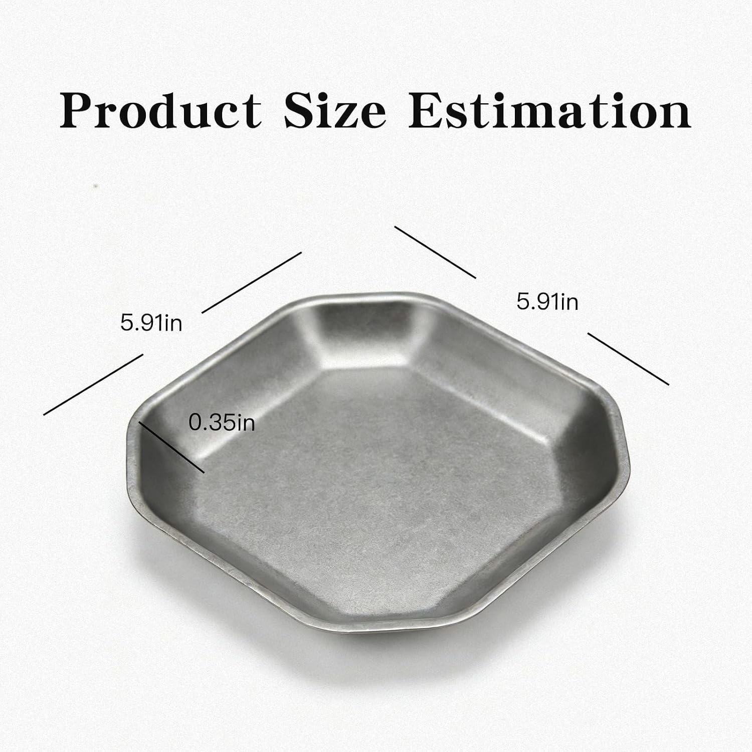 Stainless steel appetizer plates, thickened silver square platters 5.9x5.9 inches, for appetizers, sushi, desserts, fruits, and snack bites, 4-piece set