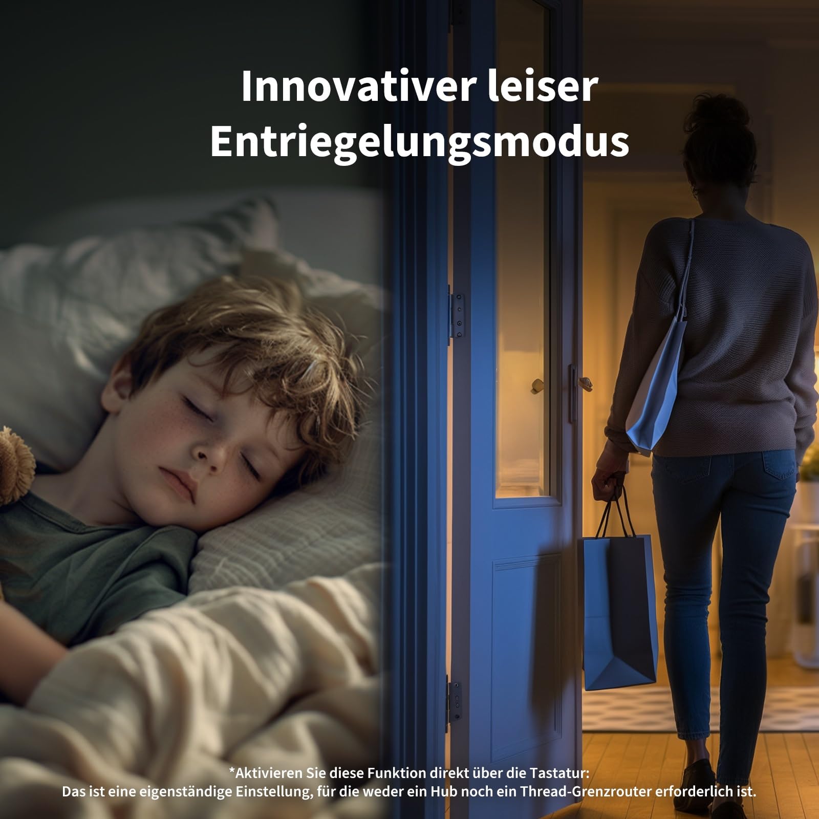 Aqara Smart Lock U200 (mit Fingerabdruck), Matter Over Thread, Smartes Türschloss mit Apple Home Key und Aufladbarem Akku, Unterstützt Homekit, Google Home, Alexa und SmartThings, Schwarz