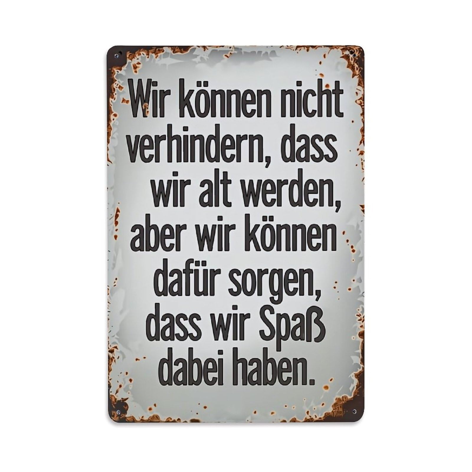 Jdfenggu Vintage Rustic Metal Sign With German Text Retro Metal Tin Sign, Decor Art Poster For Bar, Home, Man Cave, Kitchen, Laundry Room Gift 8X12inch