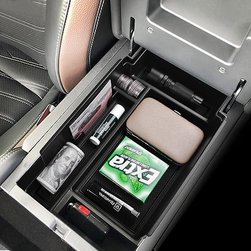 Miniatura 4 de RUNROAD Organizador de consola central mejorado compatible con Nissan Pathfinder accesorios 2022 2023 2024 2025, bandeja de consola de ABS, caja de