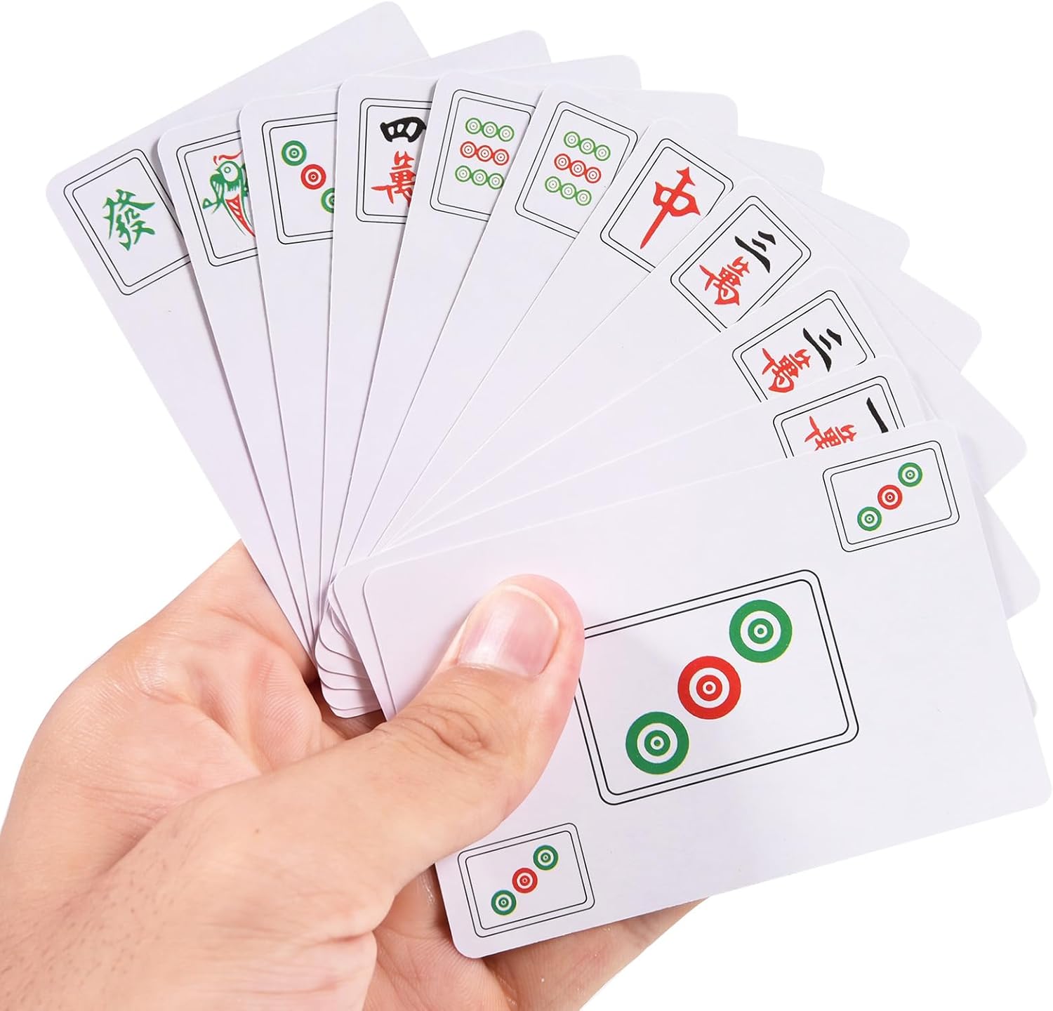 BIZWHLE Mahjong tiles 148, suitable for 2-4 players, 4 manuals, including dice, portable storage box, waterproof and durable, suitable for adults, teenagers, home, travel, gatherings and camping image 5