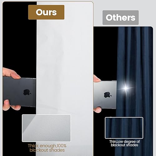 Miniatura 5 de Persianas para ventanas, persianas enrollables 100% opacas, 36 x 72 pulgadas, sin cables, con cintas, sin taladro, persianas opacas de viaje,