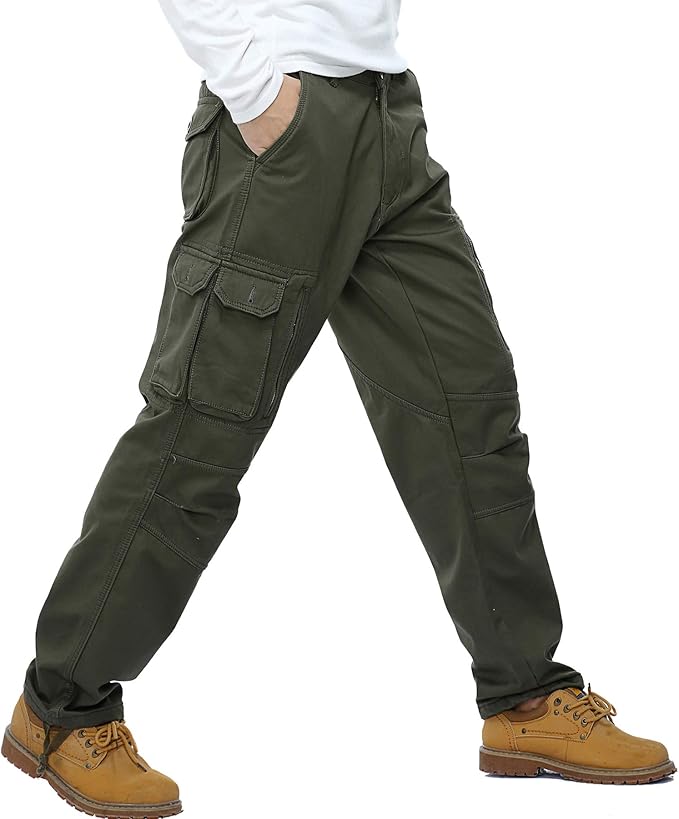 Amazon.com: Aoyog, pantalones de trabajo con forro polar grueso para hombre,  de invierno y resistente al viento : Ropa, Zapatos y Joyería