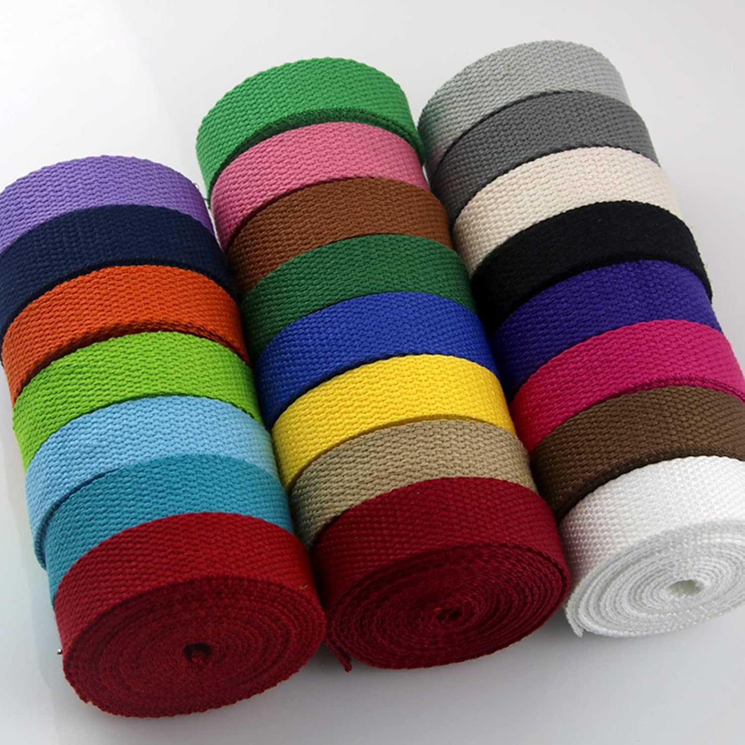 Bias Binding Tape for Sewing，Cotton Tape, Woven Cotton Tape Sewing Tape, Cotton Webbing Upholstery Webbing,Heavy Duty Cotton Webbing Straps for Bags(Coffee,20MM)