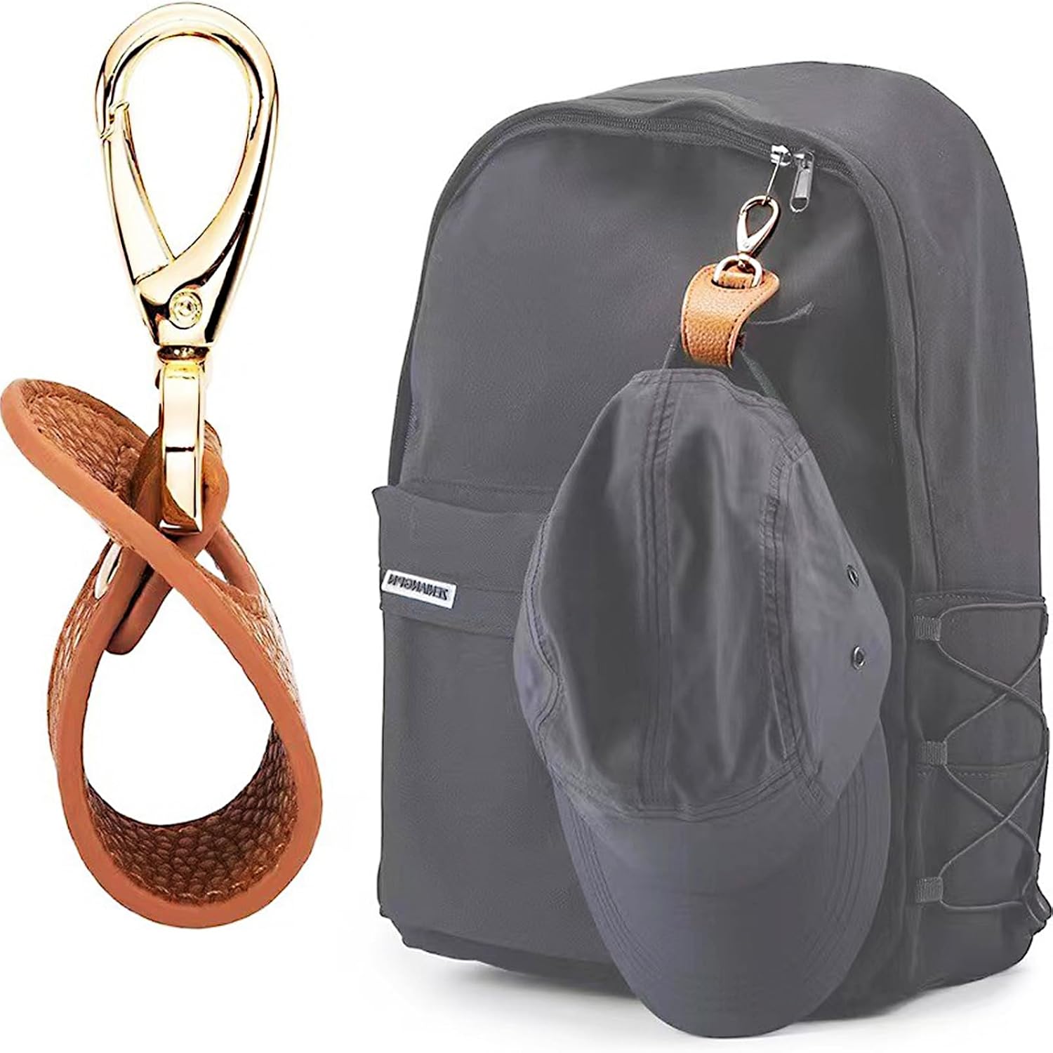 3Pcs Universal Hat Clip for Hands-Free Travel: Clip-On Holder for Bags, Backpacks, Purses & Hiking Gear - Securely Holds Baseball Caps, Snapbacks, & Ponytail Hats(Black+Brown+Pink)