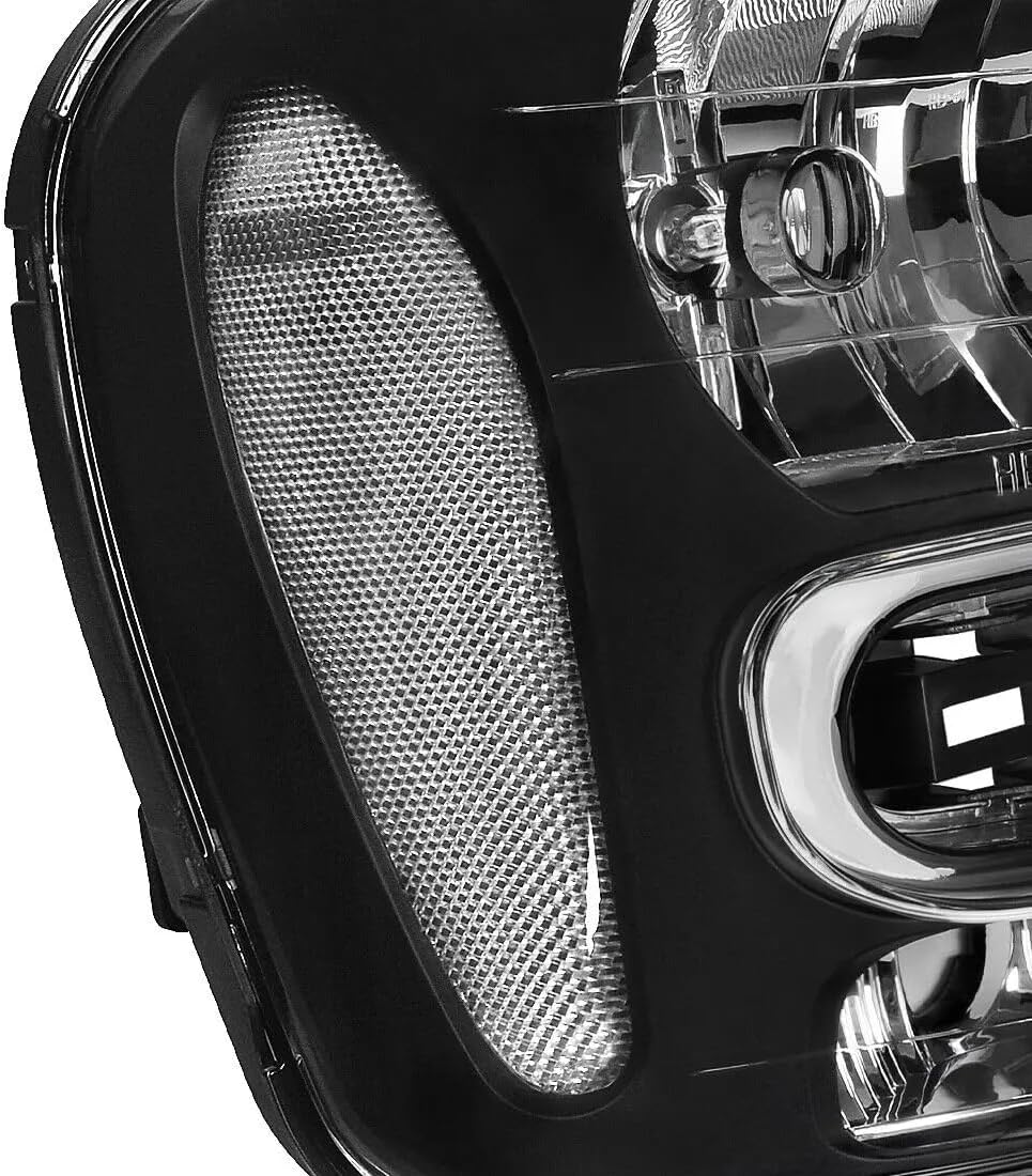 PENSUN Headlights Assembly Fit for 2002-2009 Chevy Trailblazer, Pair of Headlamps Replacement (Black Housing with Clear Reflectors)