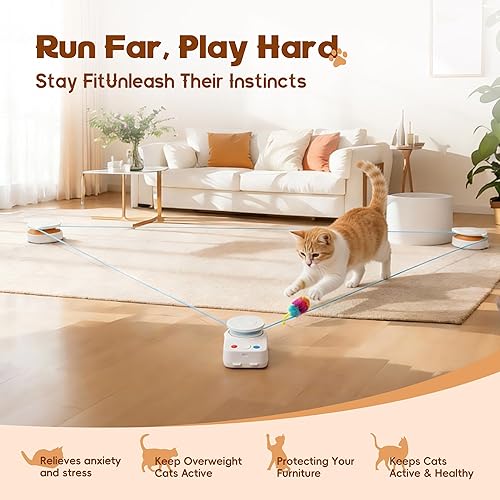 Miniatura 2 de Juguete interactivo para gatos de interior – Juguete de movimiento automático y enriquecimiento para gatos de interior/gatito, cinta de correr para