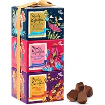Monty Bojangles Vegan Cocoa Dusted Truffle Chocolates Gift Tower 3 x 100 g Luxury Chocolate Gift Set in 3 Different Flavours Individual Vegan Chocolates Gift