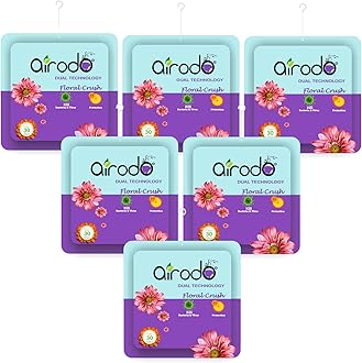 Air Room Freshener Power Pocket Gel, Fragrance Booster, Lasts Upto 30 Days, Skin Friendly, Home Fragrance Fresh Scents for Bathroom, Toilet, Living Room, Office (Floral Crush, Pack of 6)