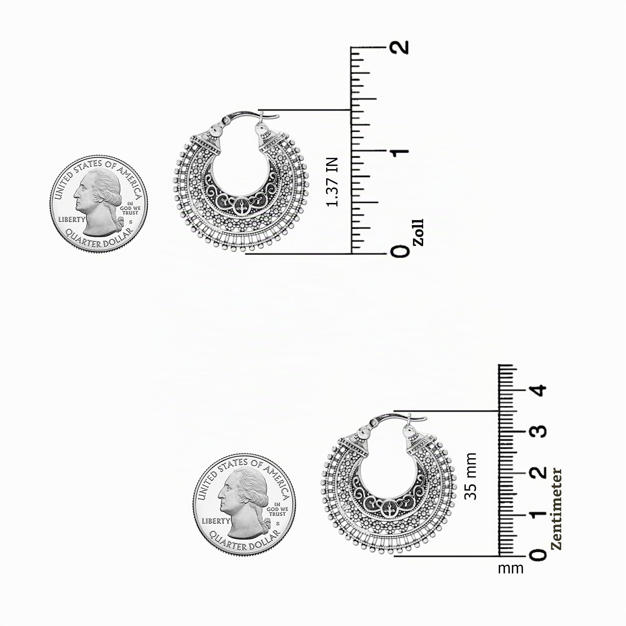 LeCalla 925 Sterling Silber Chunky Hoop Ohrringe für Schmuck Geschenke | Hypoallergene Medium & große Click-Top italienische Ohrring Hoops für Frauen