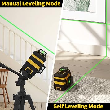 IKOVWUK Laser Level with 12 Green Lines, Built-in 5200 mAh Li-ion Battery