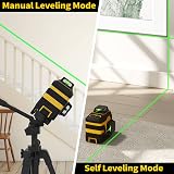 IKOVWUK Laser Level with 12 Green Lines, Built-in 5200 mAh Li-ion Battery
