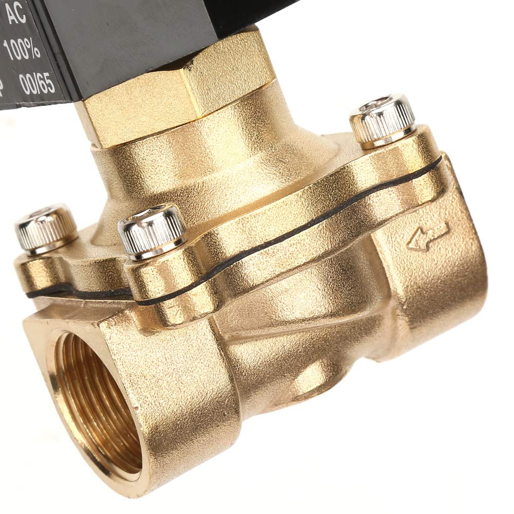 Válvula Solenoide Eléctrica DN20 G3/4 Válvula Electromagnética Resistente A Altas Temperaturas De Latón Para Aire Agua Gas (CC 24 V)