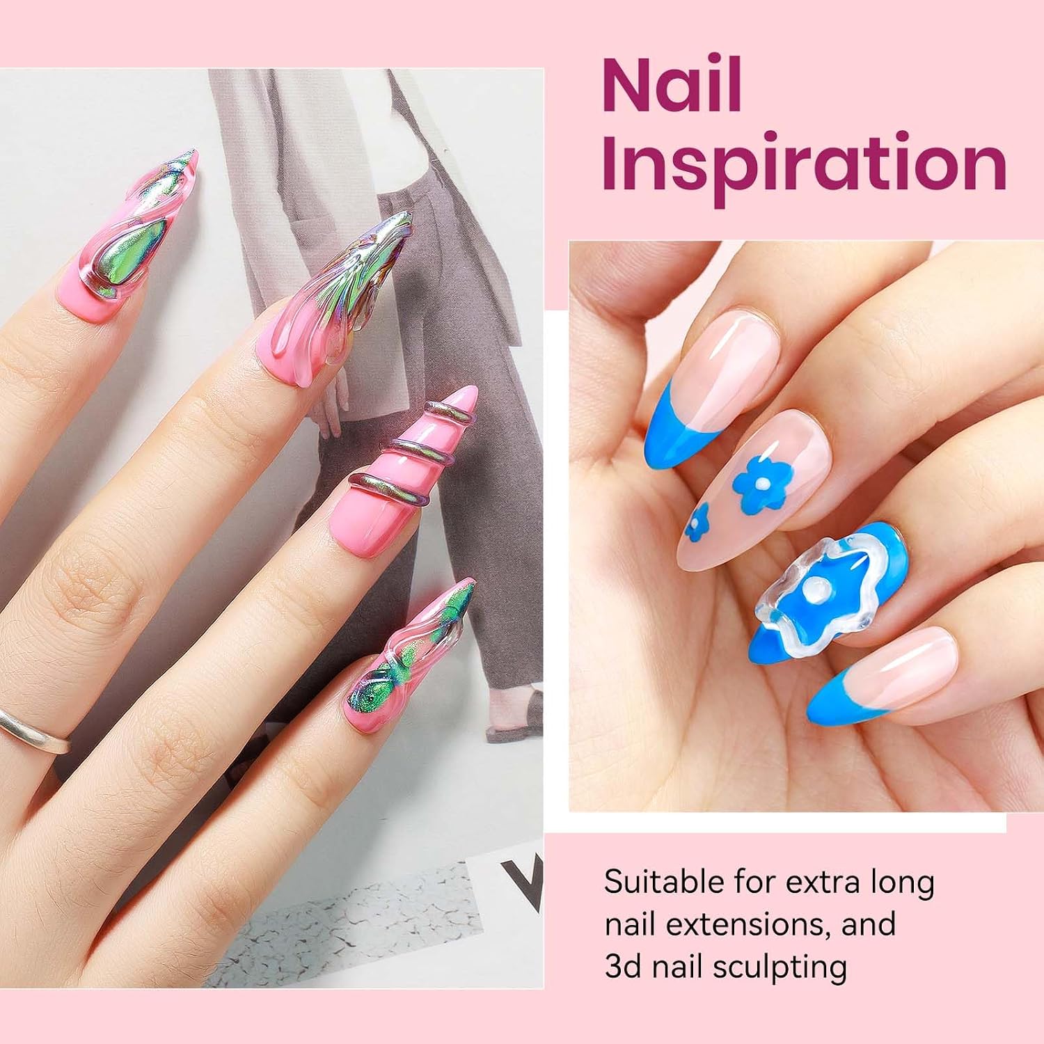 3D Gel Nail Art 2PCS, Sculpting Gel for Nail Art