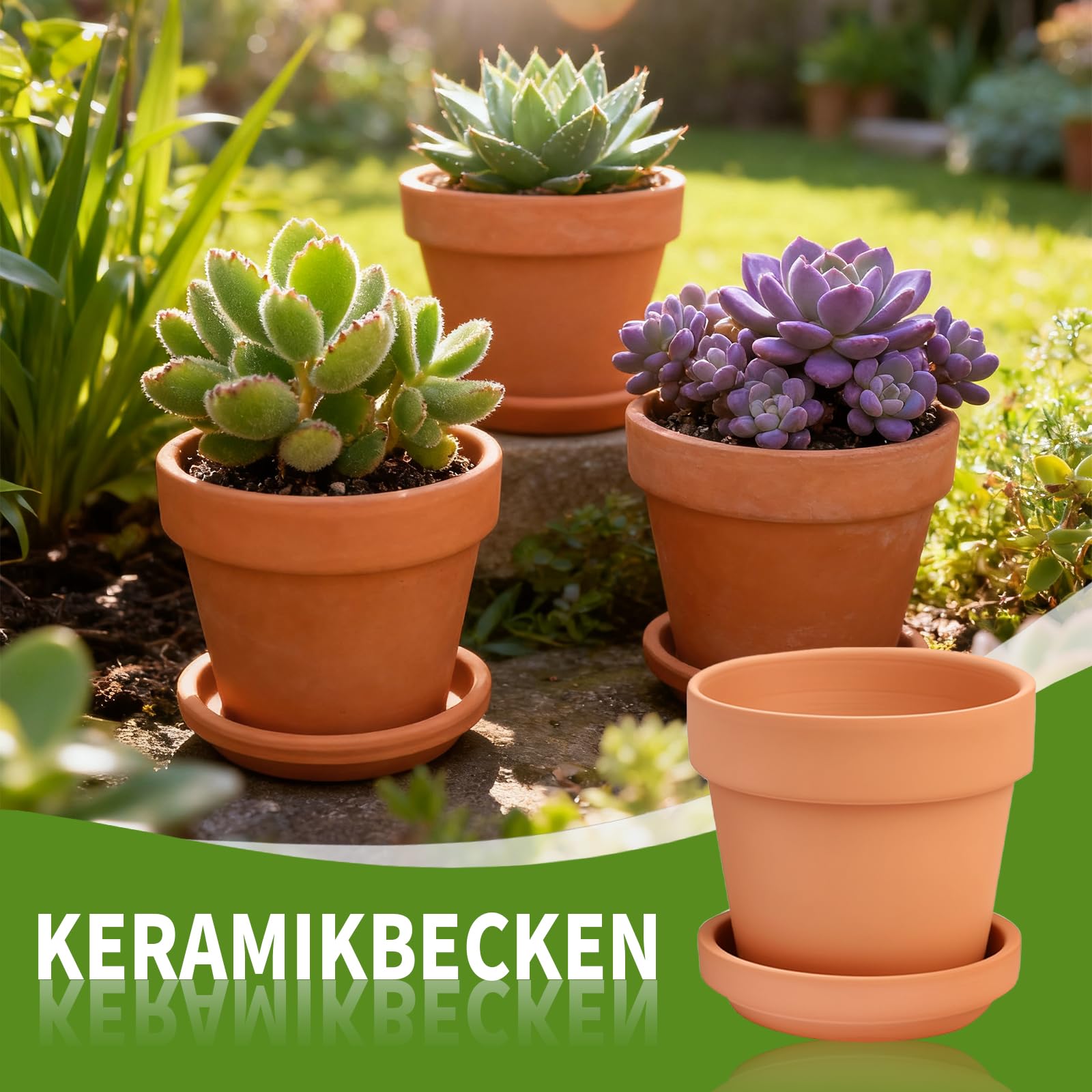 Hoypeyfiy 8 mini vasi in terracotta, 8 x 8 cm, con sottovaso e foro di scarico, per regali di nozze botanici