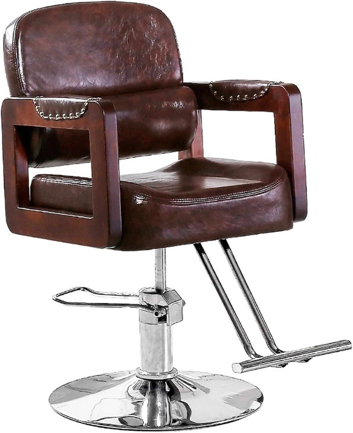 Vintage Salon Chair Hydraulic Beauty Equipment, Beauty Shampoo Hair Styling Reclining Hydraulic Chair Barber Chairs Beauty Spa Shampoo Hair Styling Chair (Max Load Capacity 420 lbs) for Hair Stylist