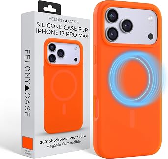 FELONY CASE for iPhone 17 Pro Max, MagSafe, Silicone Cover, Neon Orange