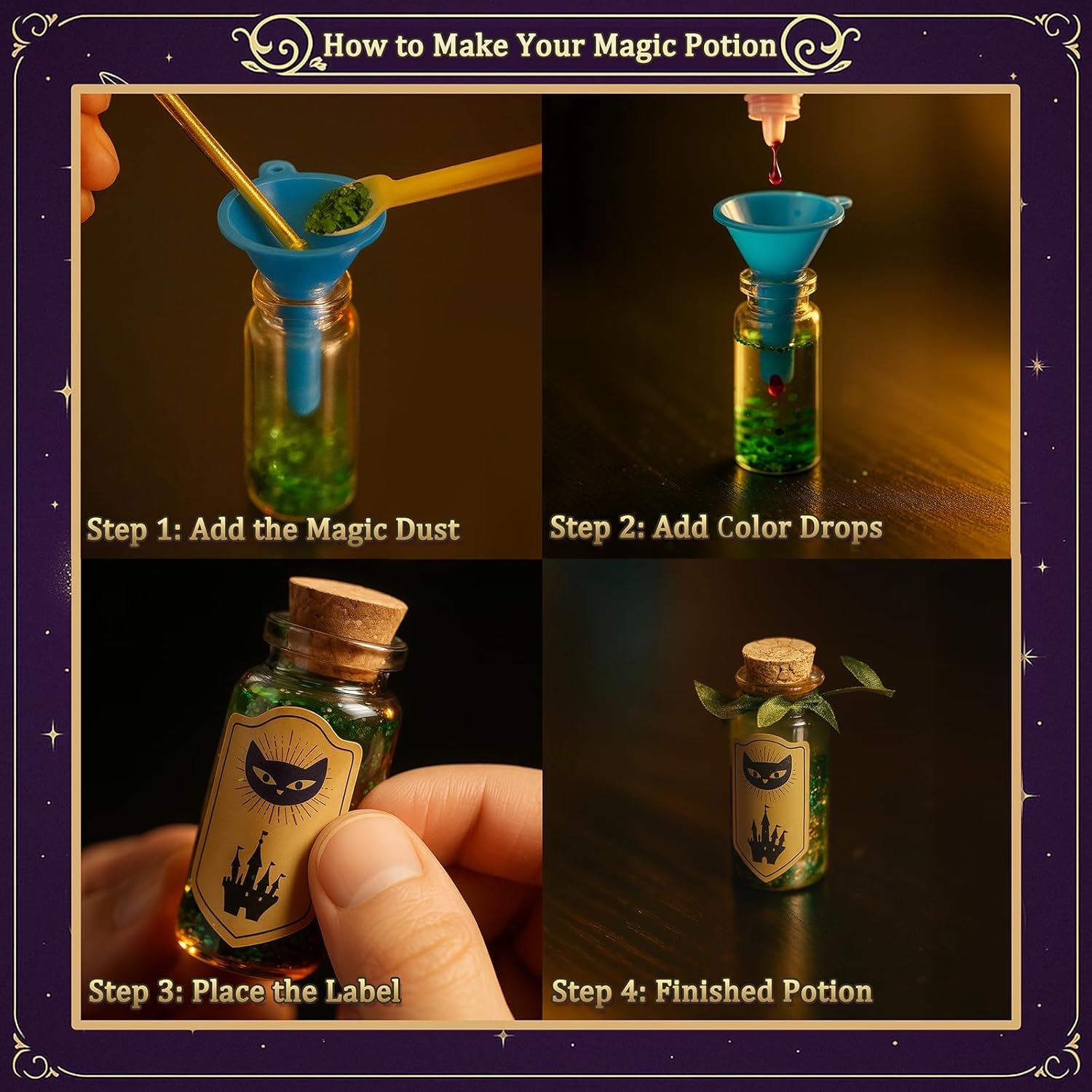 AMIZEY Potion Kits for Kids – 20 Bottles with Magic Growing Crystal, Arts and Crafts for Kids, Halloween & Christmas Decorations Gifts for Girls Boys 6 7 8 9 10 11 12 Year Old