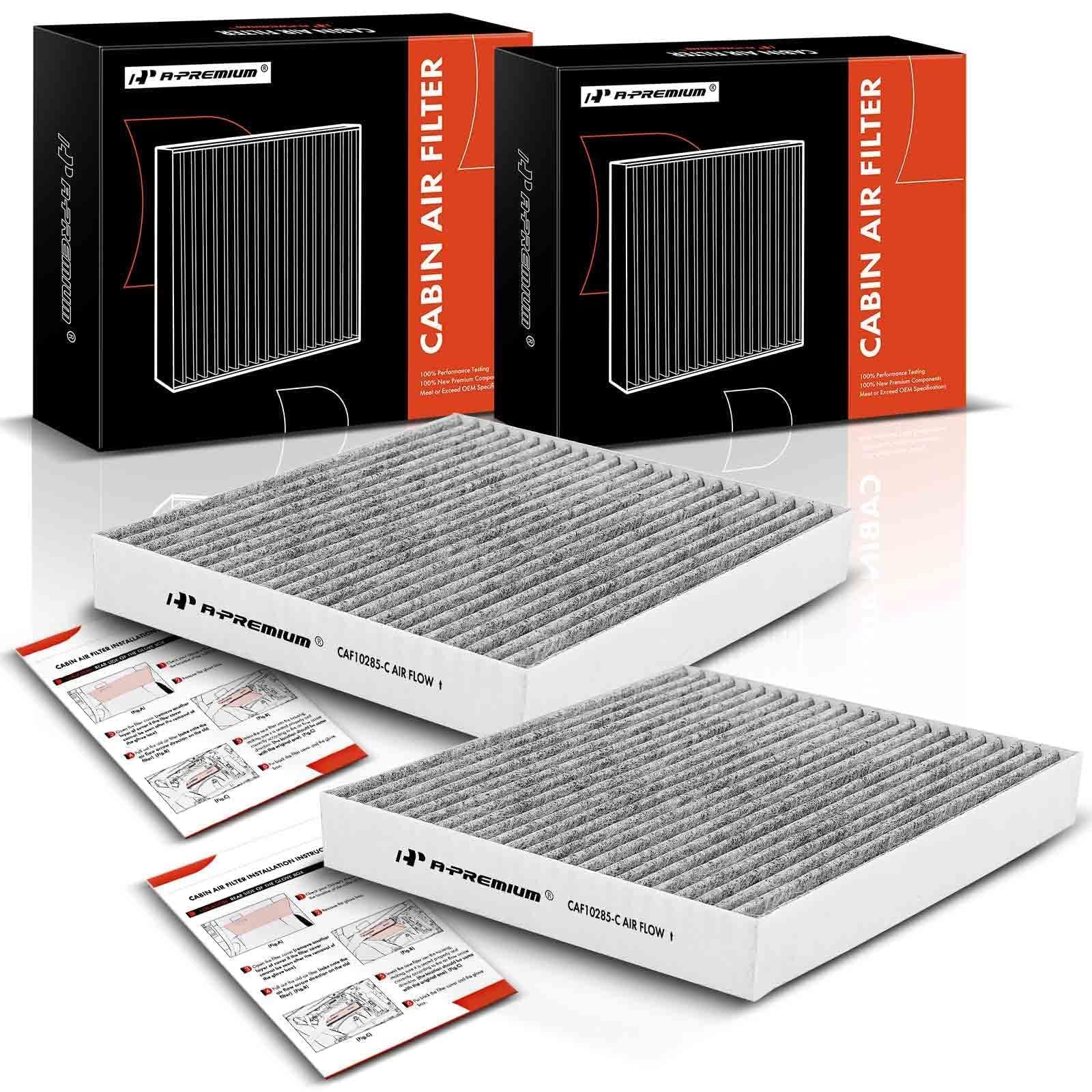 A-Premium 2-PC Cabin Air Filter with Activated Carbon, Compatible with Toyota Camry, RAV4, Highlander, Corolla, 4Runner, Tundra, Prius, Sienna & Lexus & Scion & Subaru & Jaguar