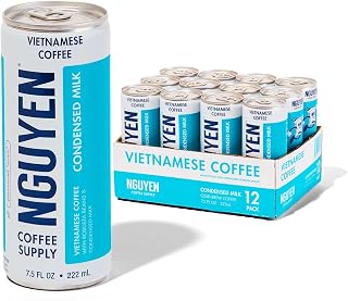 Nguyen Coffee Supply - Condensed Milk: Vietnamese Cold Brew, Iced Coffee, 100% Robusta, Low Sugar, Gluten Free, 7.5 fl oz cans [12 Pack]