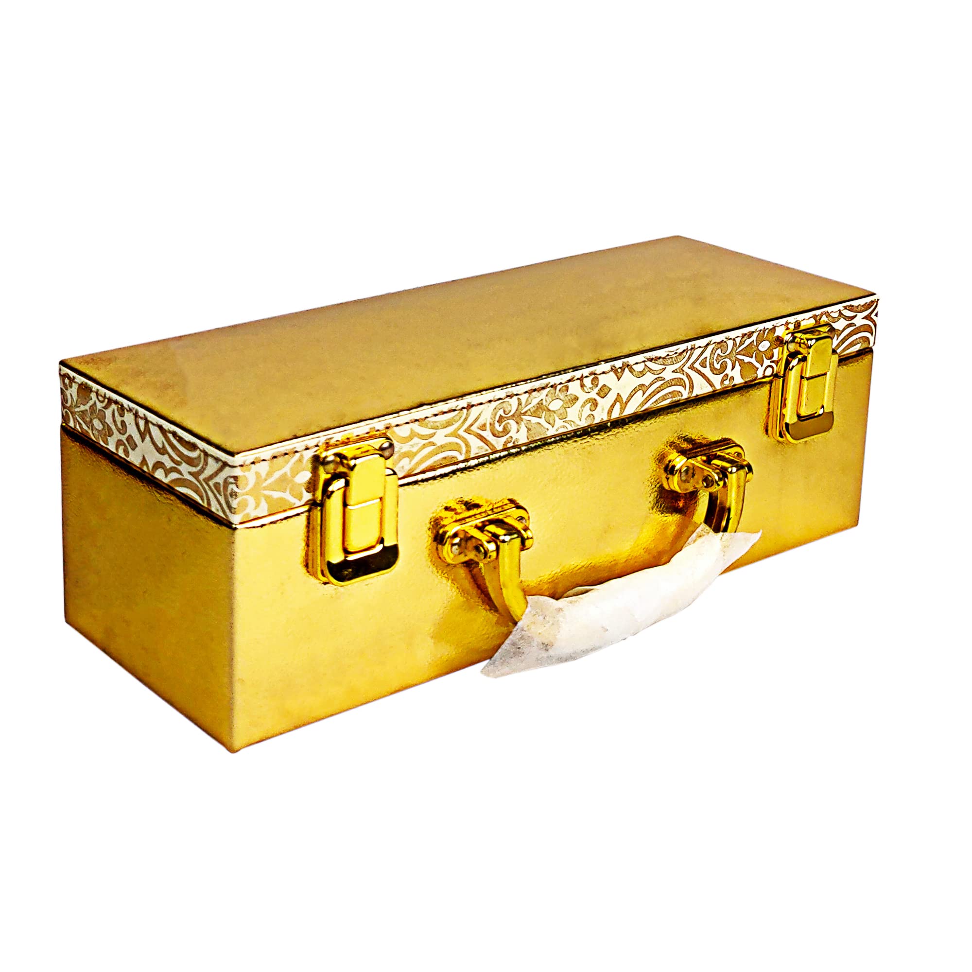 Premium Girls And Women Single Rod Double Lock Bangle Box, For Wedding Gift Box,Vanity Box, Bangle Box, Wedding Jewelry Box, Wood Jewelry Box ( Golden )