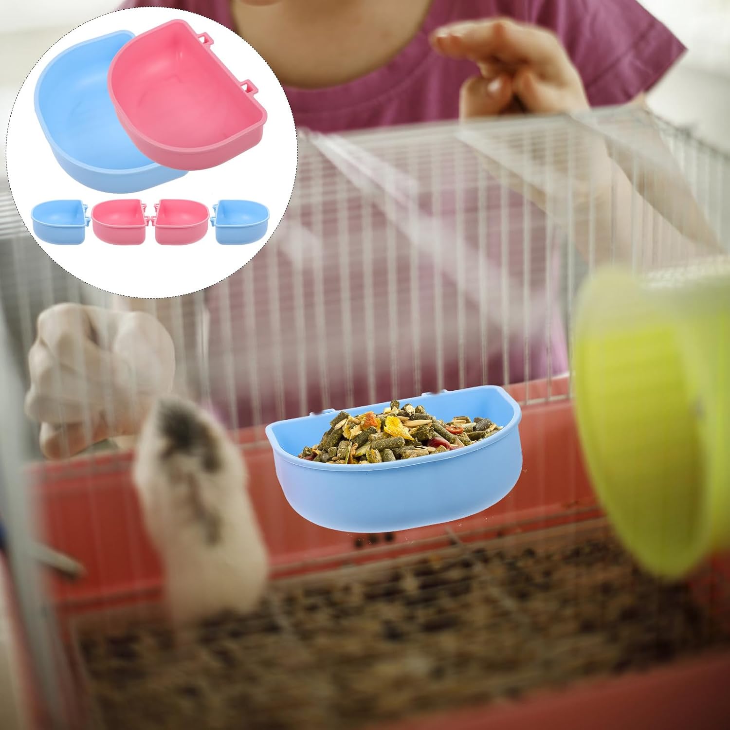 VOSAREA 6pcs Small Rat Bowls and Compact Hamster Water Bowls Set for Chinchillas and Rabbits Pet Feeding Accessories for Small Animals
