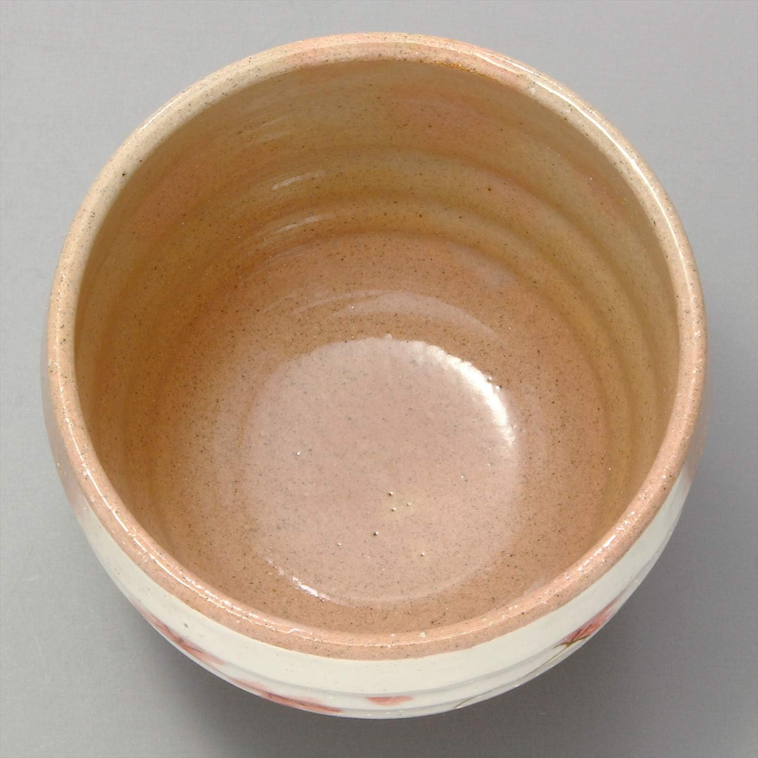 Mino Ware Loose Bowl (with Tea Cup), Small Flowers, Vermilion