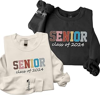 Personalized Senior 2024 Embroidered Sweatshirt Graduation 2024 Class Of 2024 Senior Class Senior Embroidered Shirt