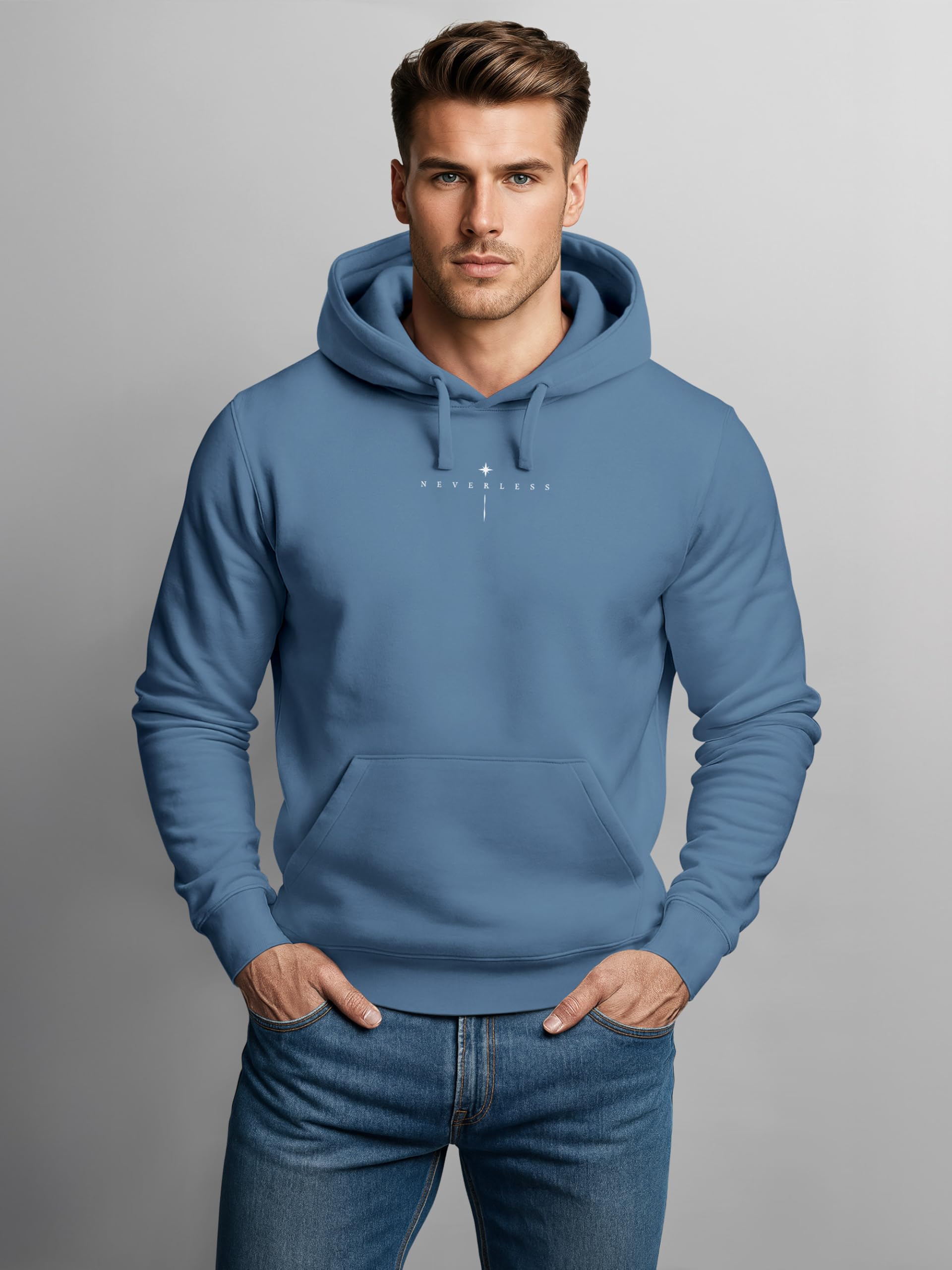 Neverless® Herren Hoodie Backprint Sun & Moon | Kapuzensweatshirt mit Sonne Mond Design Spiritual Streetwear Style