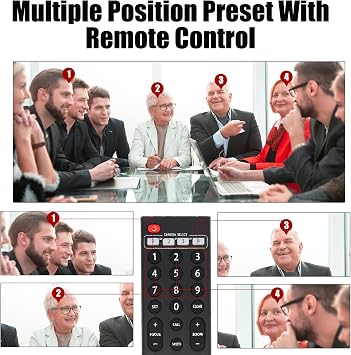 4K HDMI PTZ Camera,Optical 20X Zoom Conference Room Camera,Auto Focus and auto Tracking,with IP/USB3.0/HDMI/RS232/RS485 for Live Streaming Video Conference and Church Education