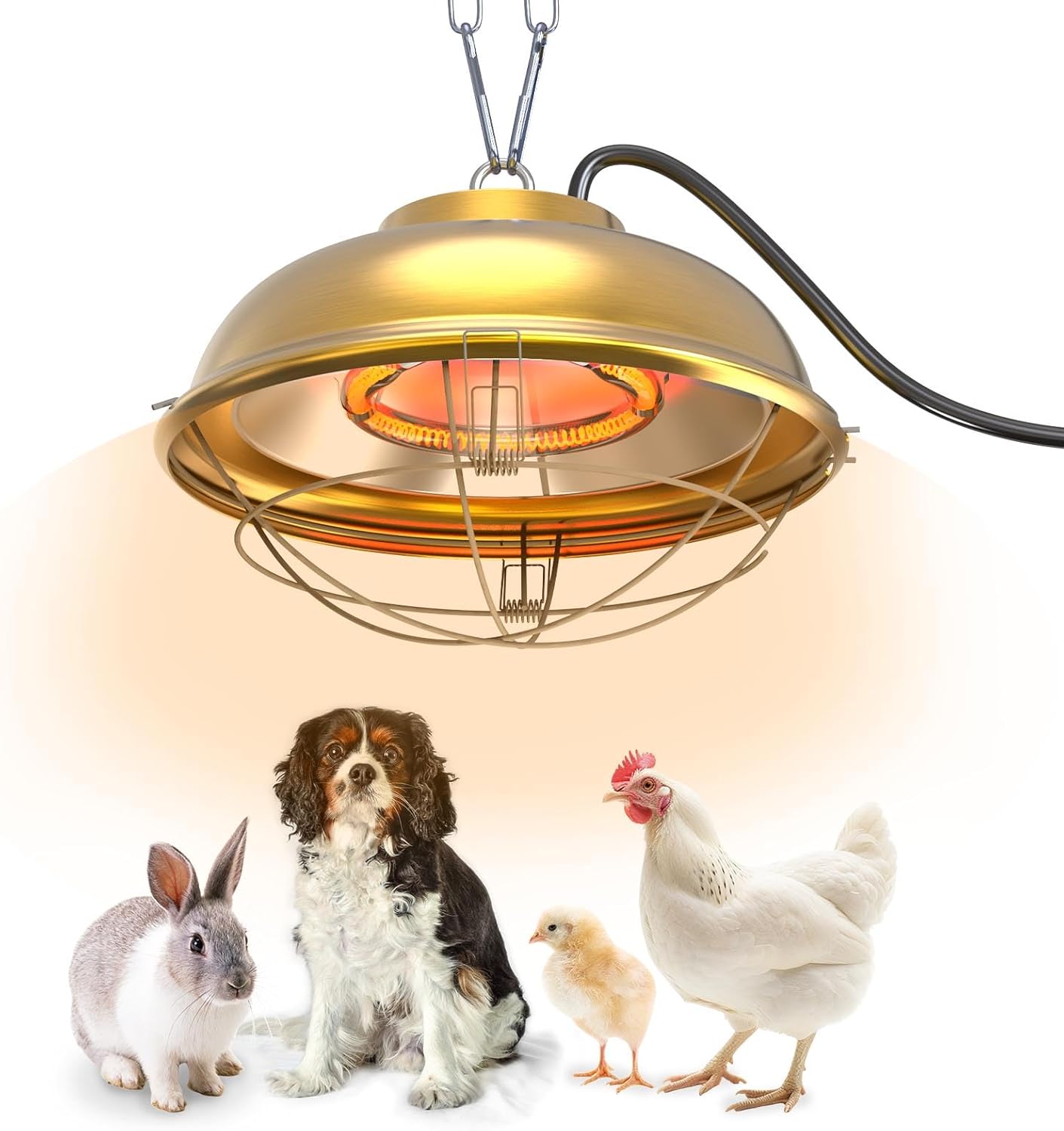 300 Watt Heat Lamp for Chicken Coop - Professional Waterproof Chicken Coop Heater for Indoor & Outdoor Used - Suitable for Chick, Duck, Rabbit and Dog