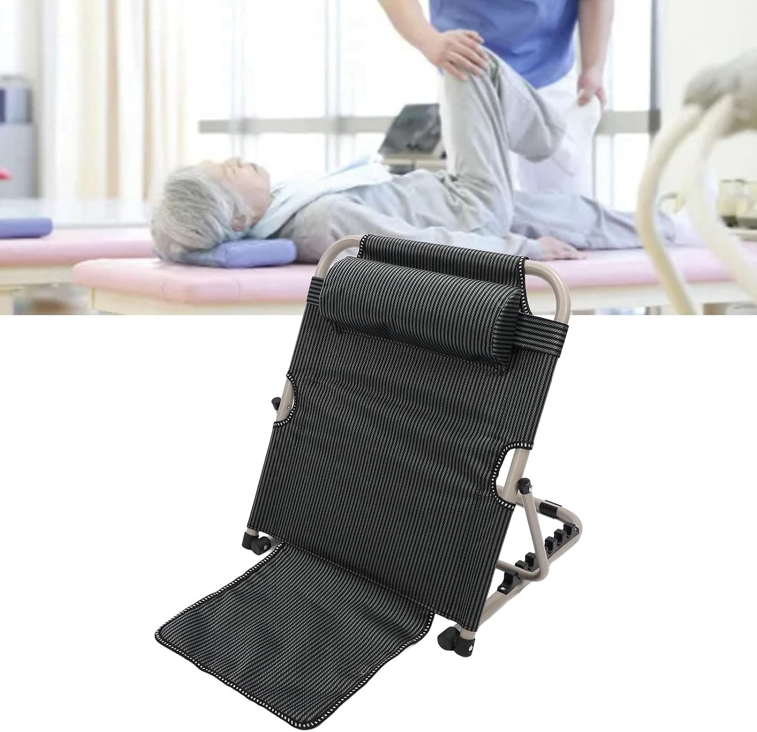 ZJchao Lifting Bed Backrest Chair with 6-Position Reclining Support Pillow, Ideal for Home Use, Elderly & Post-Surgery Recovery, Compatible with Most Standard Beds