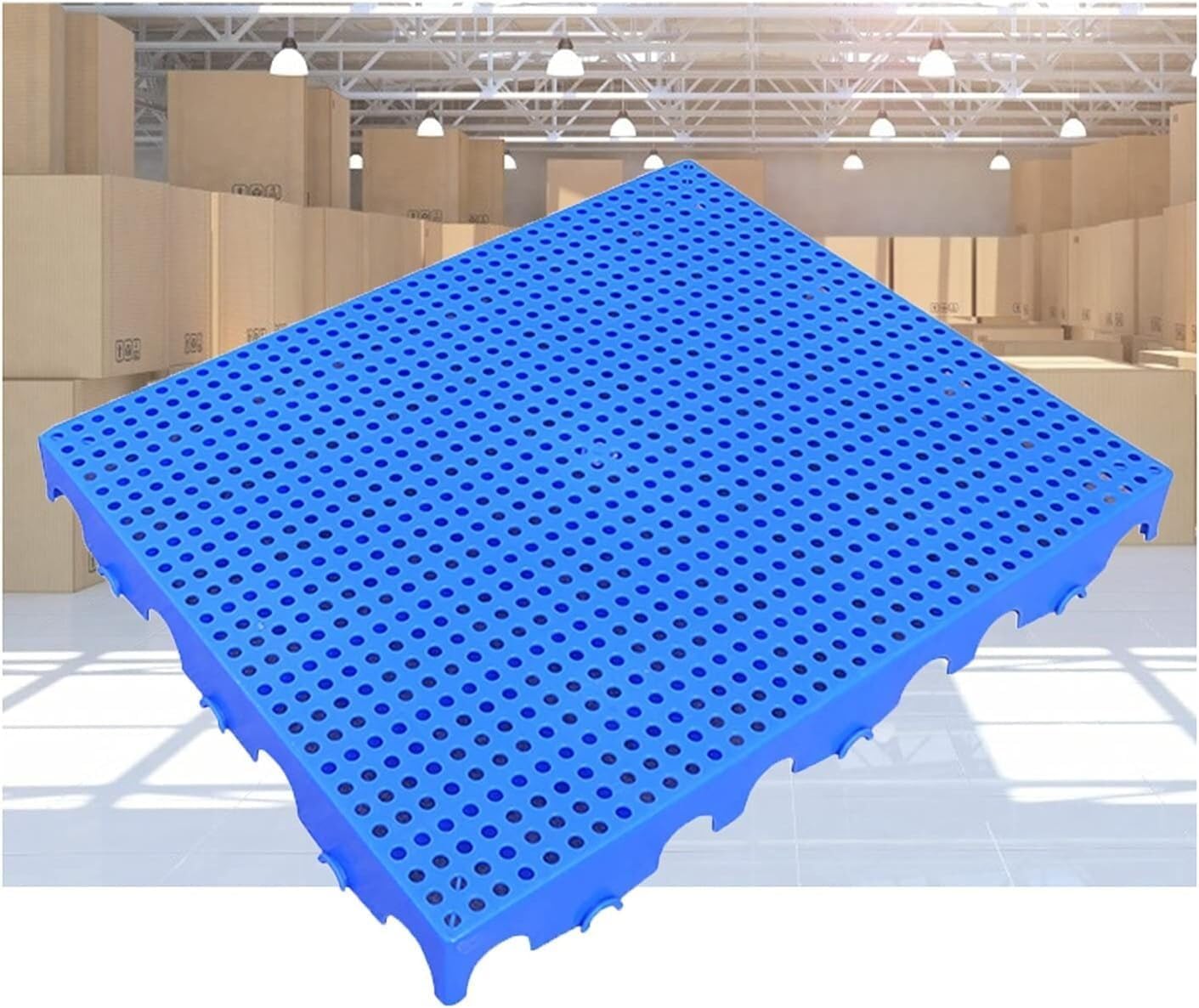 TIST Polythene Ventilated Pallet Supermarket Warehouse Pad Packing Boxes Vegetable Frame Storage Boards Easy Stacking 5 Sizes(Blue-2pack,40x40x5cm)