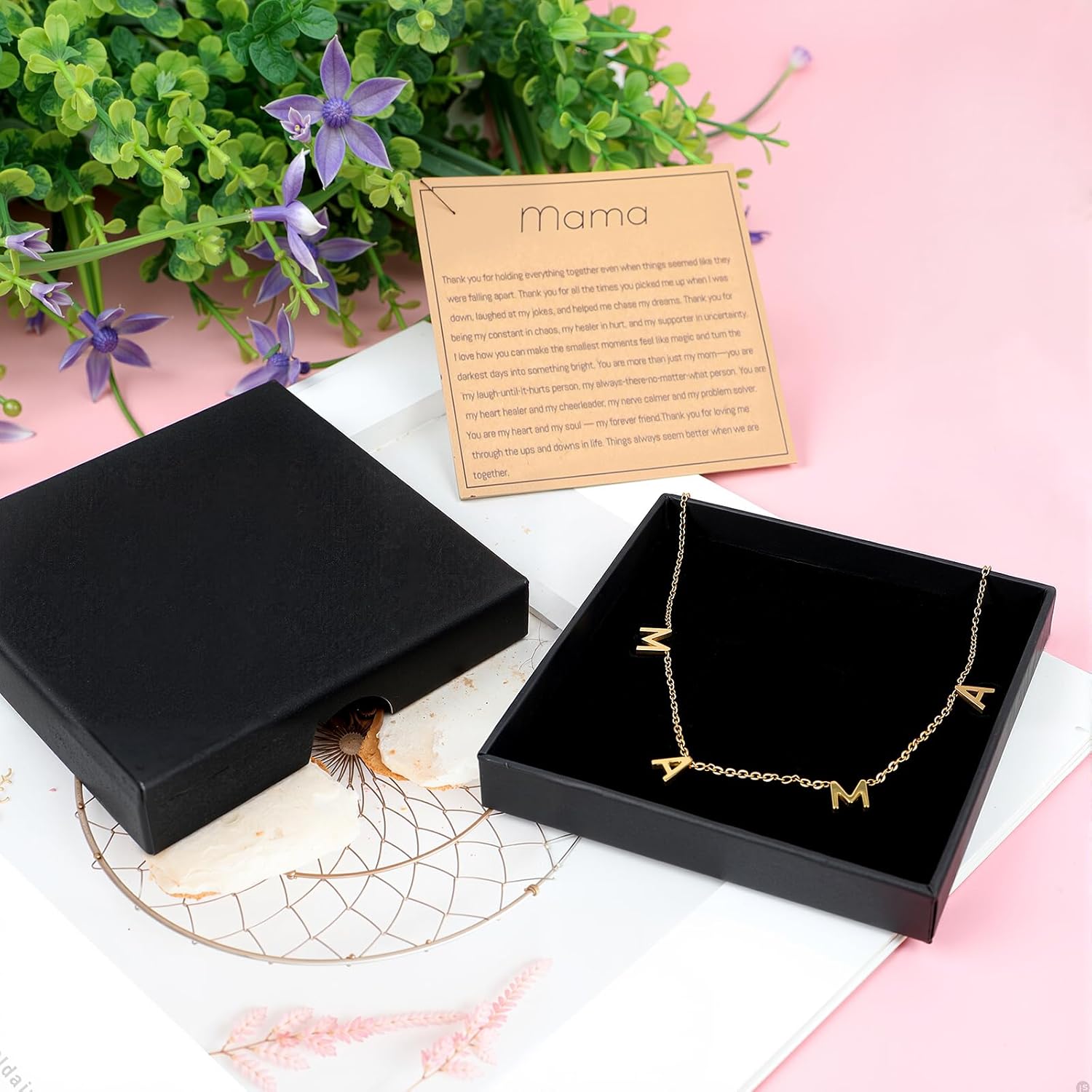 Gold Plated Mama Necklace for Women - Gift for Expecting Mom & First Time Mother, Hypoallergenic Mommy to Be Choker, Pregnancy & Postpartum Jewelry for New Moms - Image 6