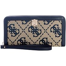 GUESS Purse Audrey Logo SLG Zip Around Wallet Navy Logo Dark Blue