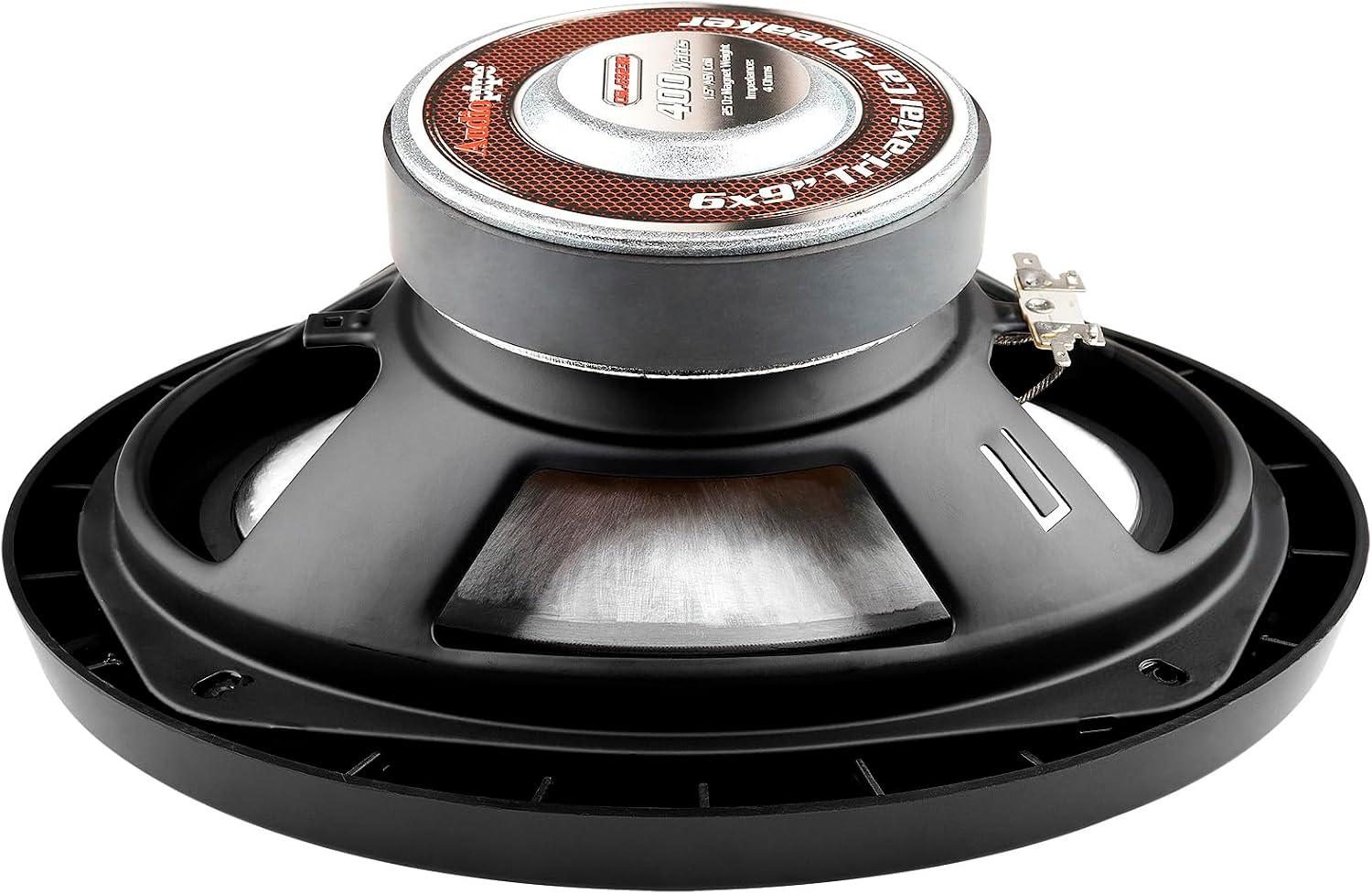 Audiopipe 6” x 9" Tri-Axial Car Speaker (CSL-6923R), 3-Way, 400 Watts, Injection Cone, Rubber Edge, 1” ASV Voice Coil, Mylar Midrange, Easy Installation, Long-Lasting, Black, 4 Ohms, Pair