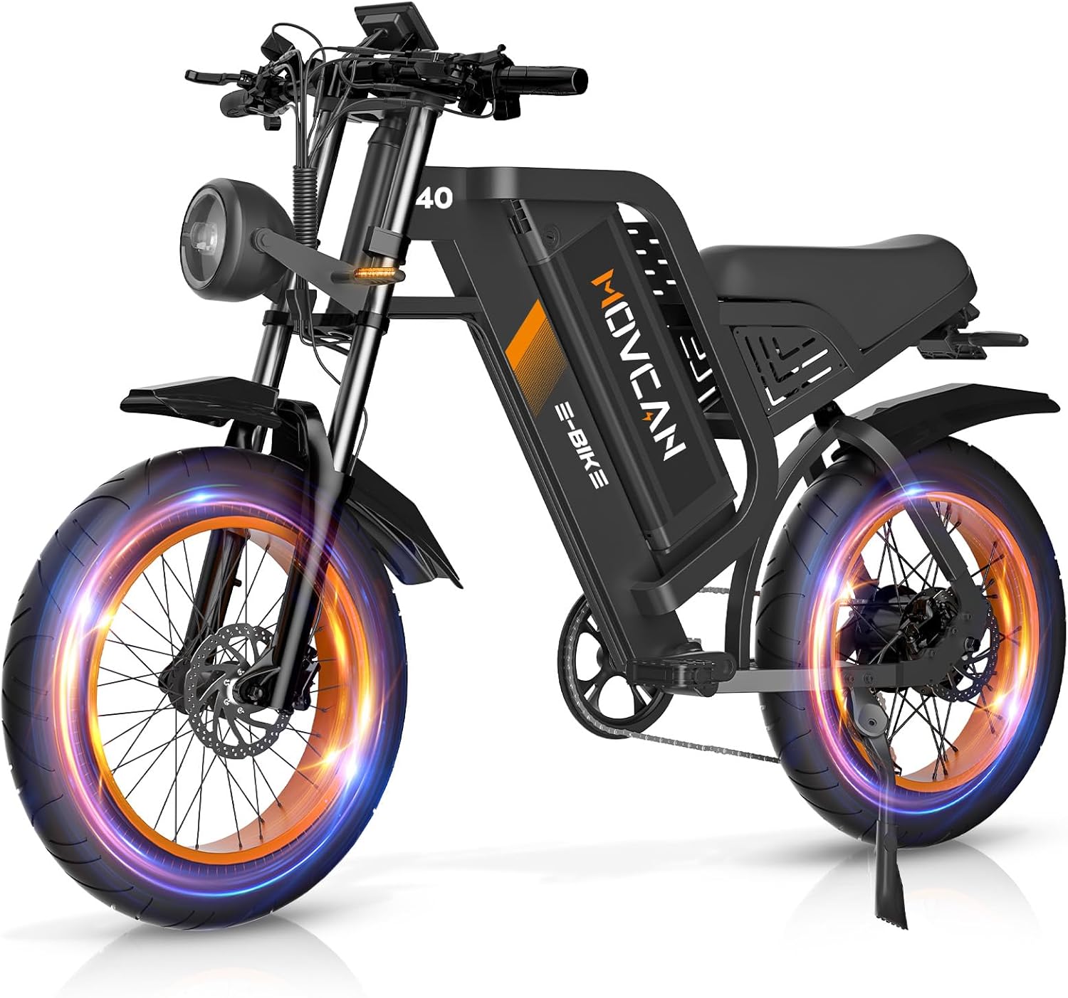 Movcan V40 Electric Bike For Adults,48V25Ah Removable Battery 20” Fat Tire Dirt Bike,1500W Motor 35MPH Top Speed 120 Miles Range Electric Motorcycle,7 Speed Dual Hydraulic Brake Ebikes For All-Terrain Movcan V40 Electric Bike For Adults,48V25Ah Removable Battery 20” Fat Tire Dirt Bike,1500W Motor 35MPH Top Speed 120 Miles Range Electric Motorcycle,7 Speed Dual Hydraulic Brake Ebikes For All-Terrain