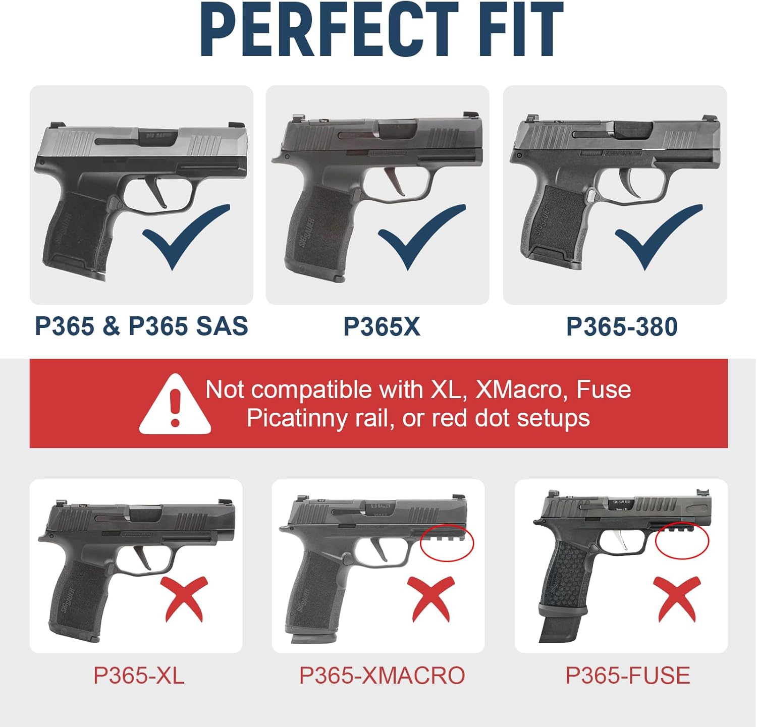 OWB Holster for Sig Sauer P365, P365X, P365 SAS, P365 .380, Index Finger Release, 360° Adjustable Carry Cant, Multiple Mount Options – Belt Clip, Molle, Quick Release, Silicone Paddle, Right Hand