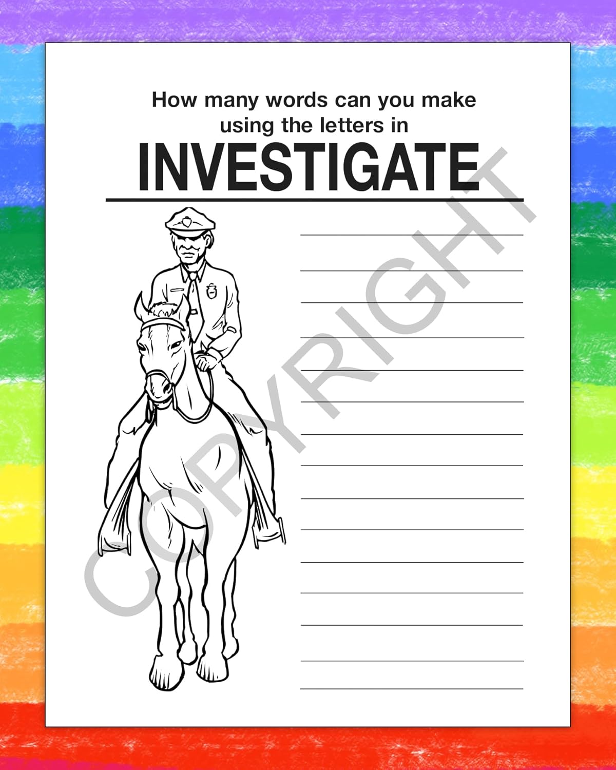 ZOCO – Police Officers Care – Custom Promotional Coloring Books (250 Bulk Pack, Without Crayons) – Party Favors, National Night Out Handouts – Puzzles, Games, Activities for Kids