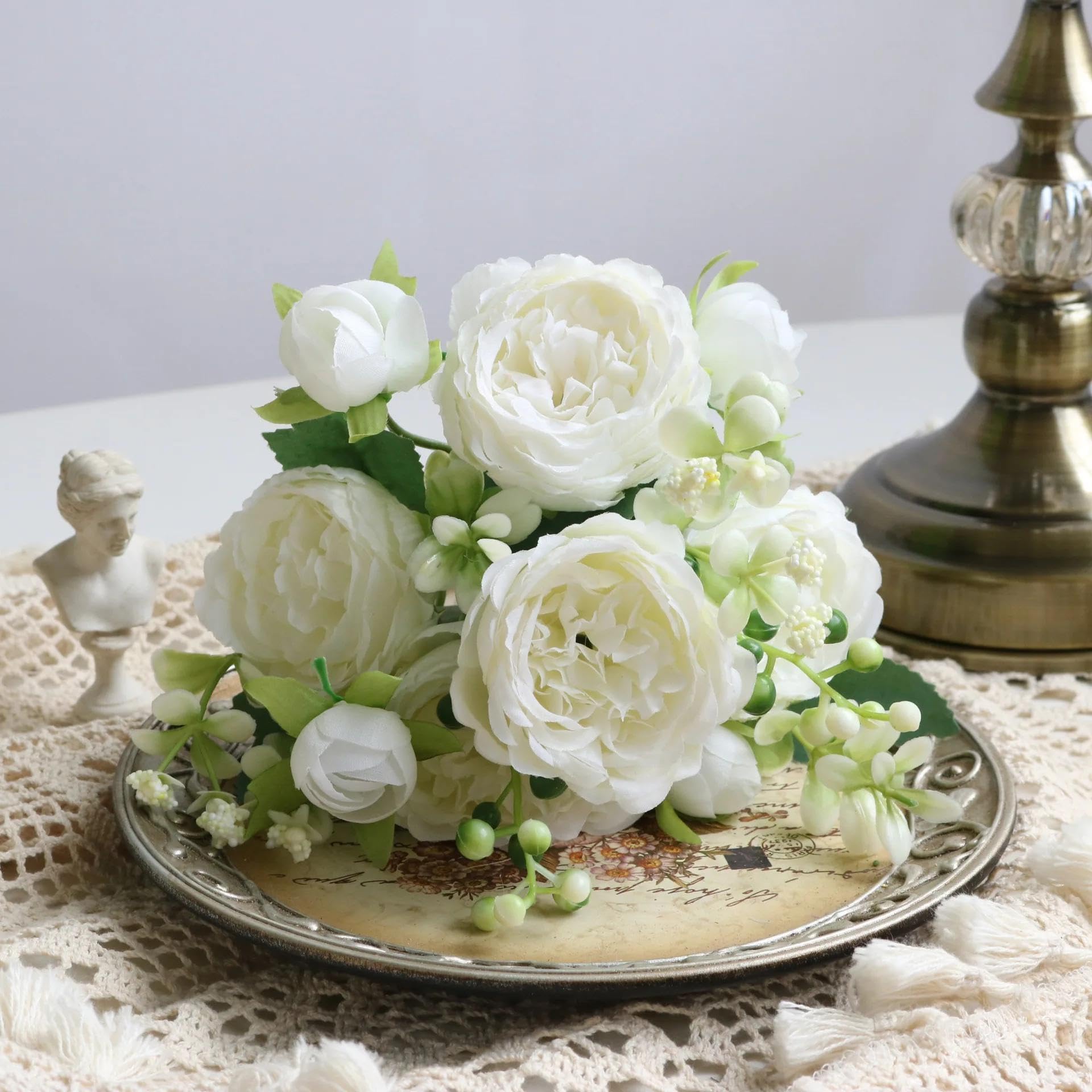 Pivoines en soie réalistes pour centre de table de mariage et loisirs créatifs DIY