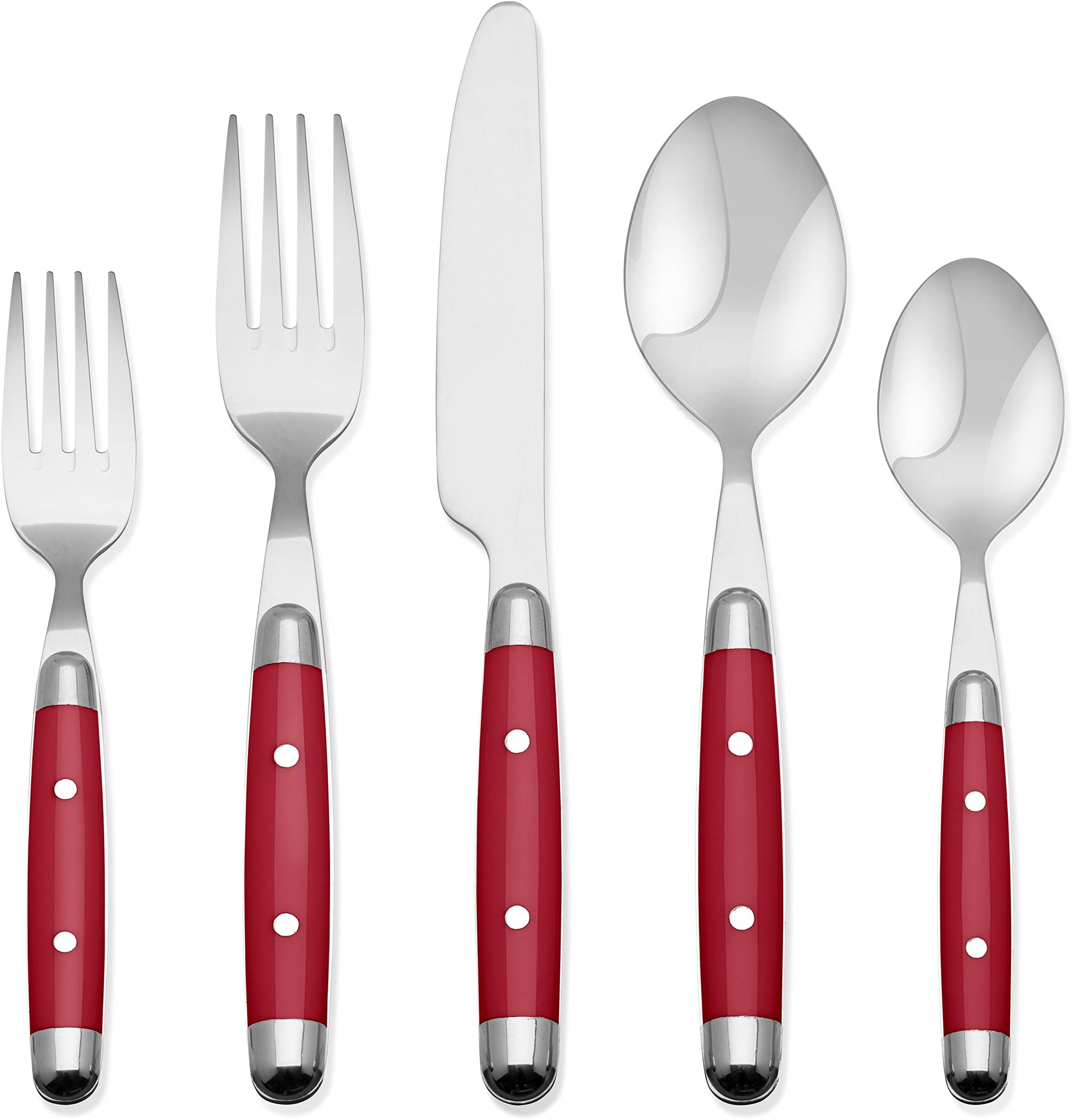Hampton Forge AstoriaRed–20Piece FlatwareSet,Servicefor4, Multisize, Red