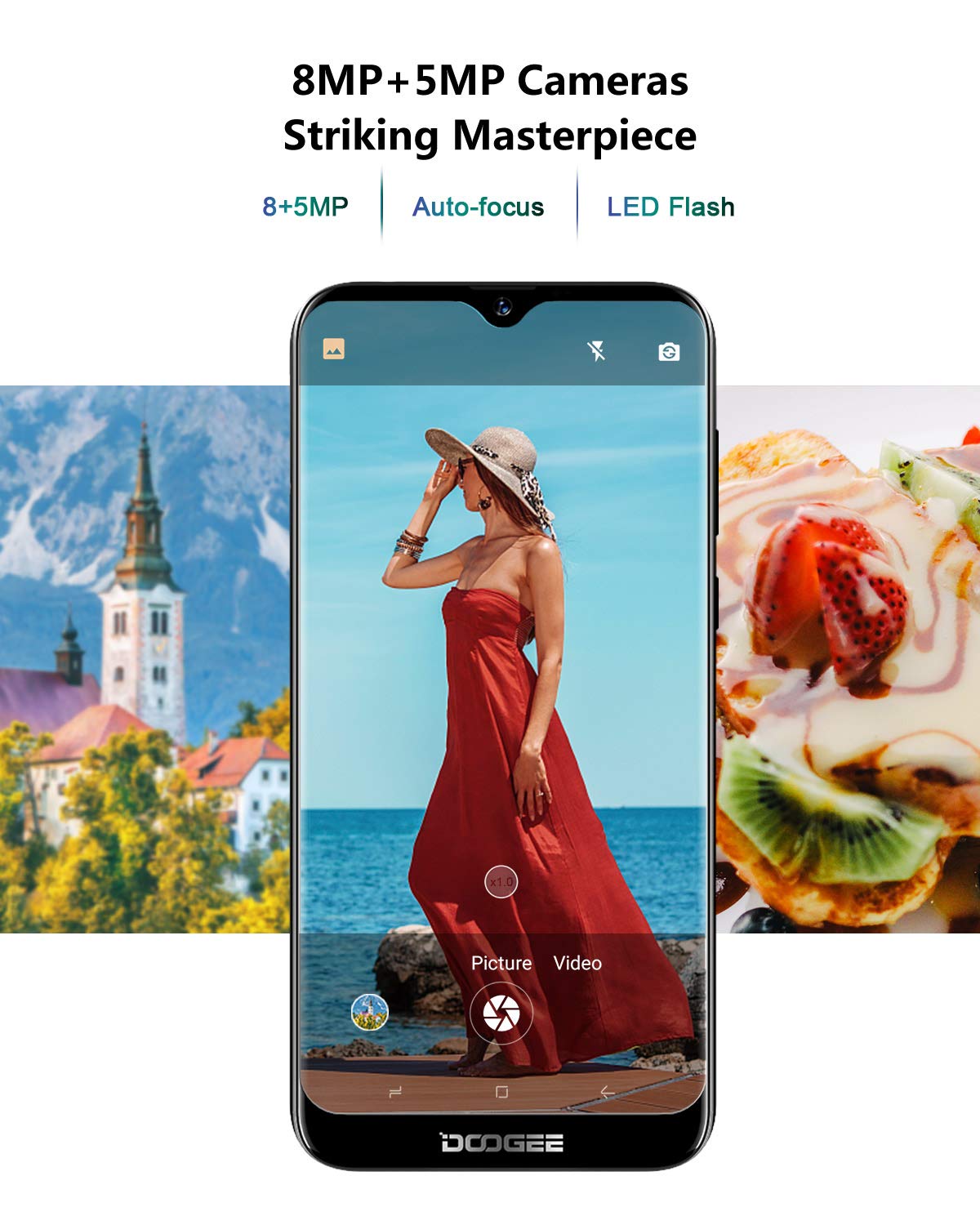 4G Smartphone ohne Vertrag, DOOGEE Y8 Dual SIM Android 9.0