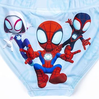 Costume Da Bagno Spiderman Per Bambini - Slip Blu In Poliestere/Elastan, Licenza Ufficiale - Foto 8