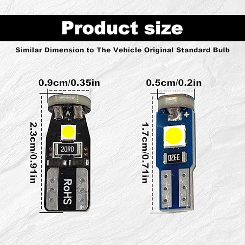 Miniatura 2 de Bombilla LED de repuesto blanca de 12 V T5 37 74 73 2723 2721 T10 158 168 194 2825 con panel de control de panel de zócalo lámpara indicadora PC74