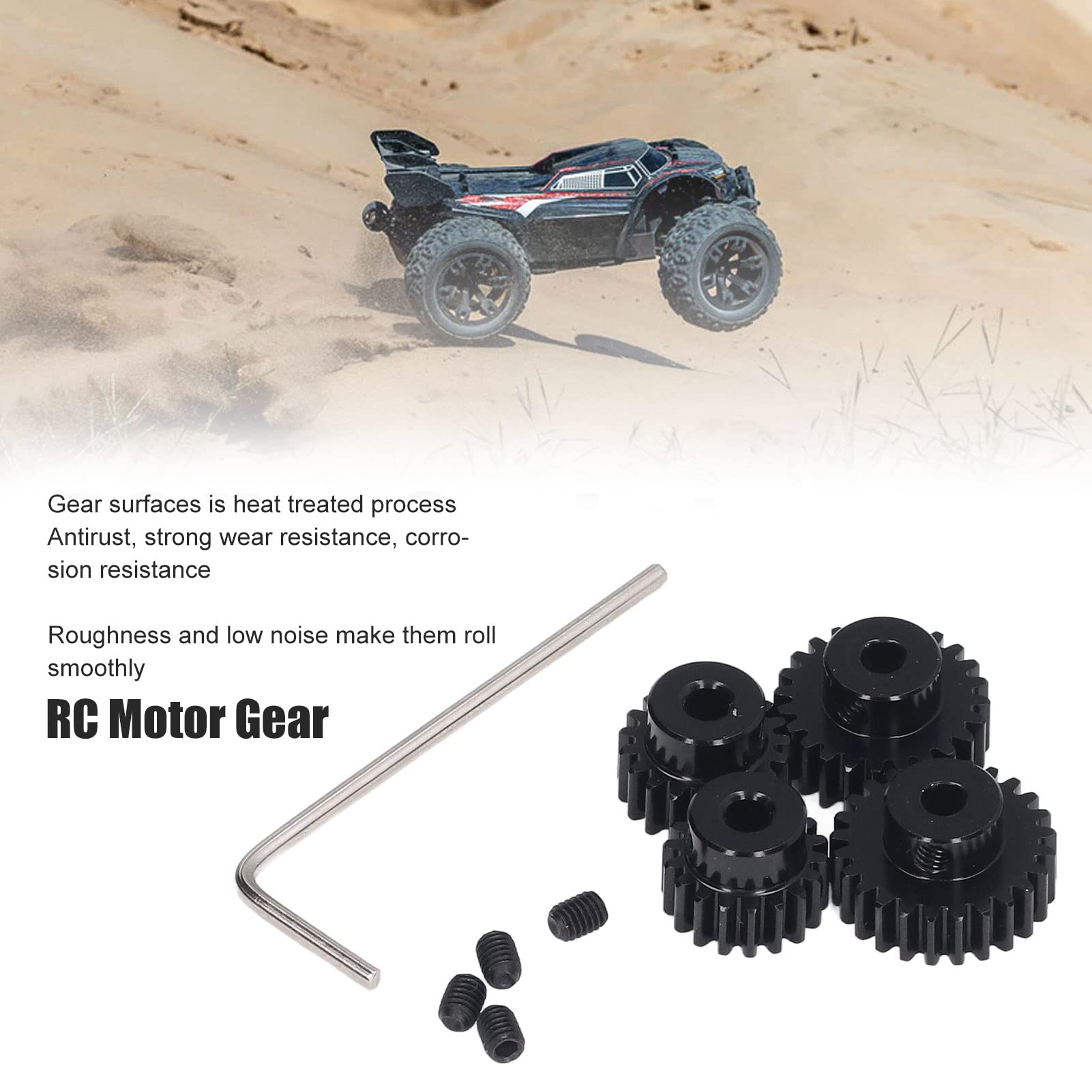 Juego De Engranajes De Piñón RC De Acero – 18T, 19T, 23T, 24T Con Eje De 3.175 Mm, Compatible Con Tamiya TT01 TT02 TB02 TA05, Fácil Instalación Y Bajo Ruido